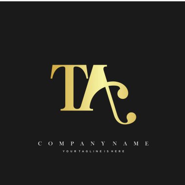 TA Başlangıç Harfi Logo Şablonu Tasarımı