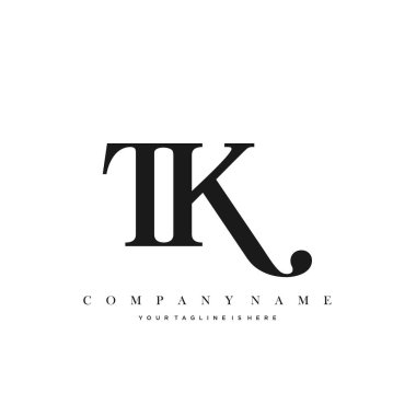 TK İlk Harf Logo Şablonu Tasarımı