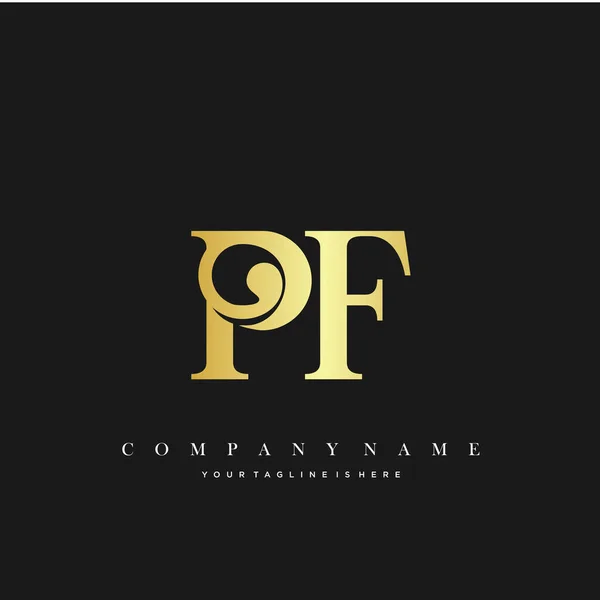 Pf初始字母标志模板设计 — 图库矢量图片