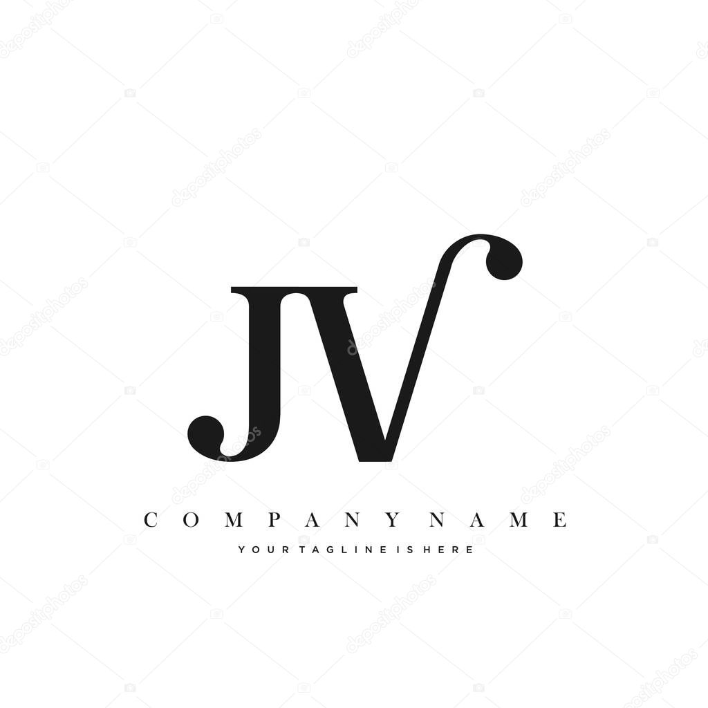JV Initial Letter  Logo Template Design