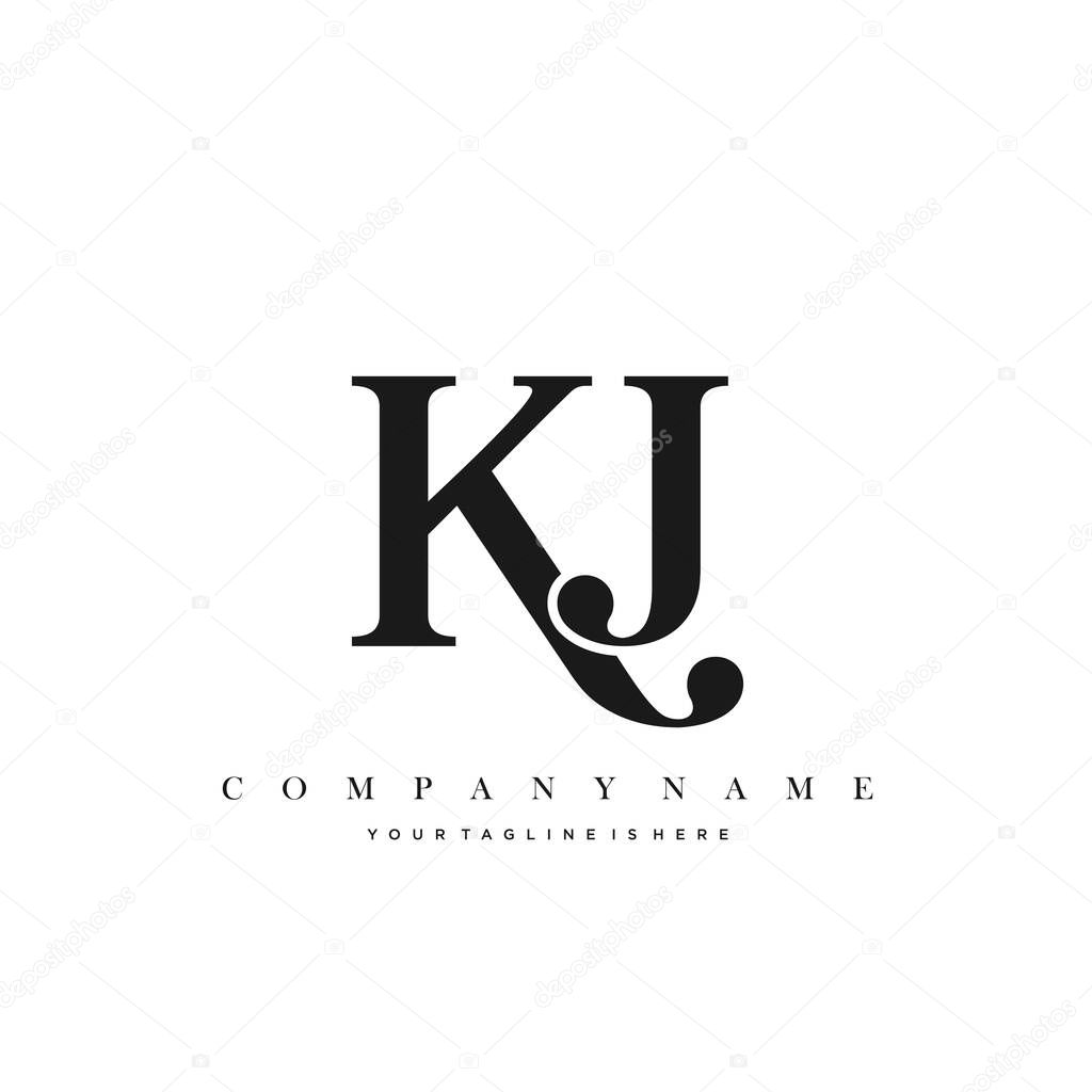 KJ Initial Letter  Logo Template Design
