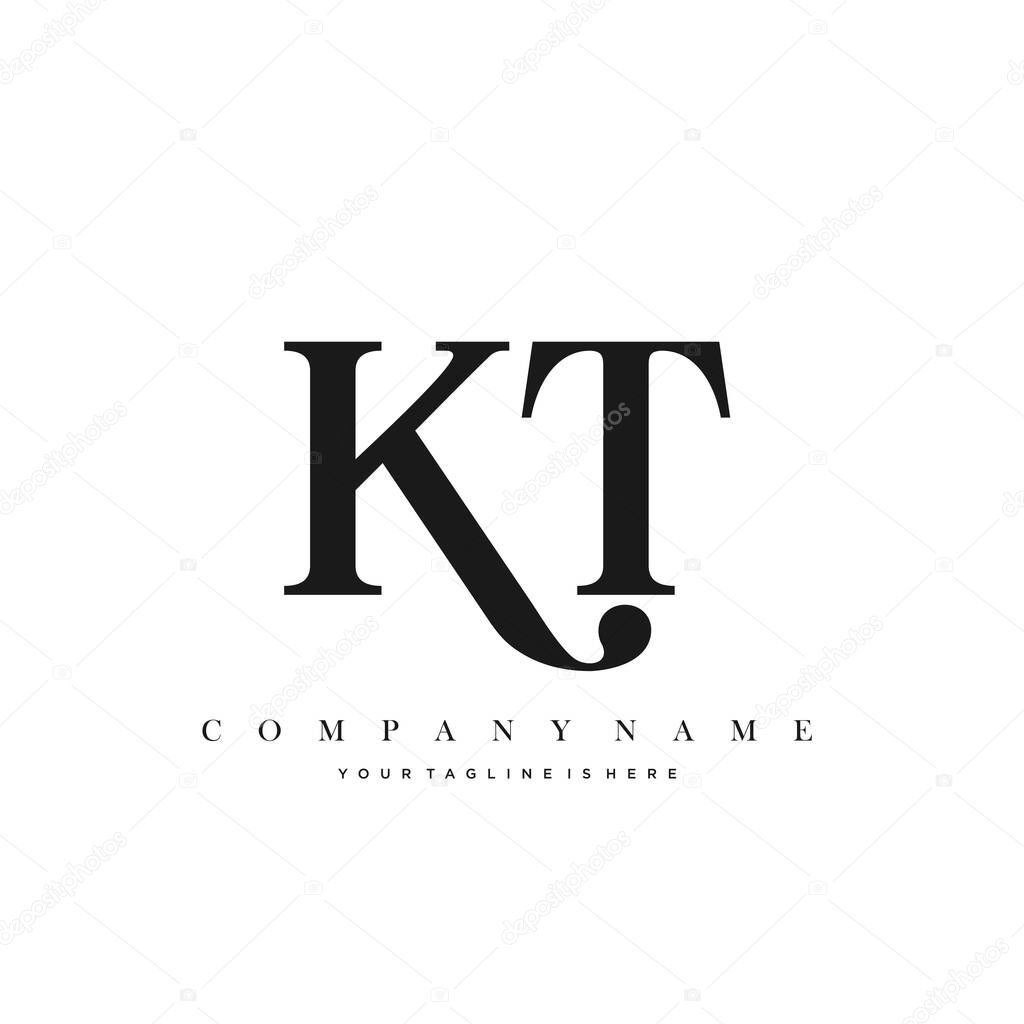 KT Initial Letter  Logo Template Design
