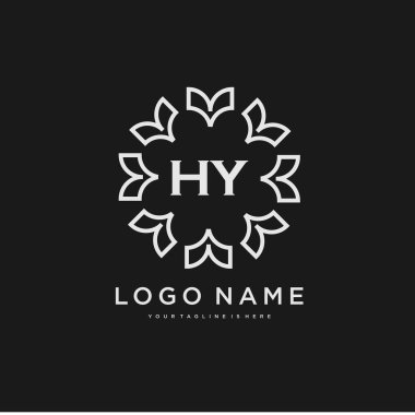 HY İlk güzellik logosu şablonu vektör, güzellik modası logosu ve diğer işler için