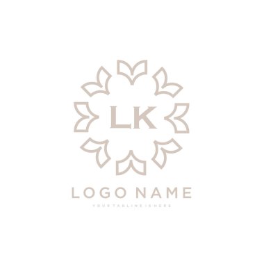 LK İlk güzellik logosu şablonu vektörü, güzellik modası ve iş dünyası için logo diğer