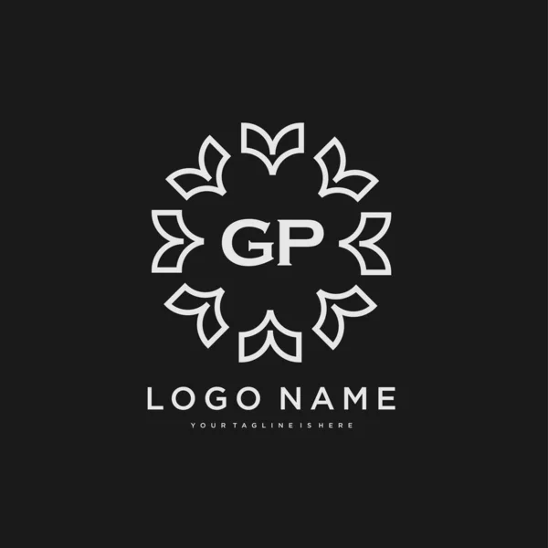 Gp最初的美容标志模板矢量 美容时尚和商务标志等 — 图库矢量图片
