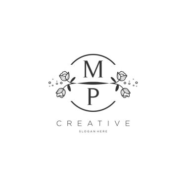 Şablon çiçekli milletvekili logosu, iş logosu, moda, kozmetik, güzellik