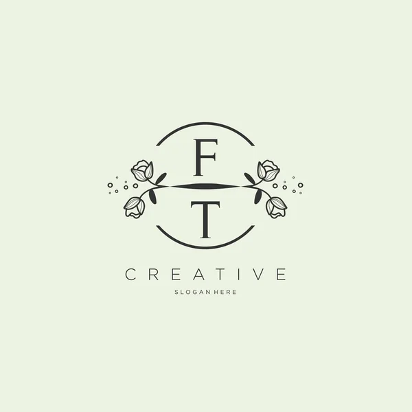 Initial Logo Template Flower Logo Business Fashion Cosmetics Beauty — Stock Vector