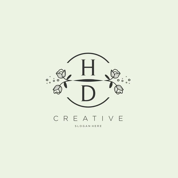 Początkowe Logo Kwiatem Szablonu Logo Dla Biznesu Moda Kosmetyki Piękno — Wektor stockowy