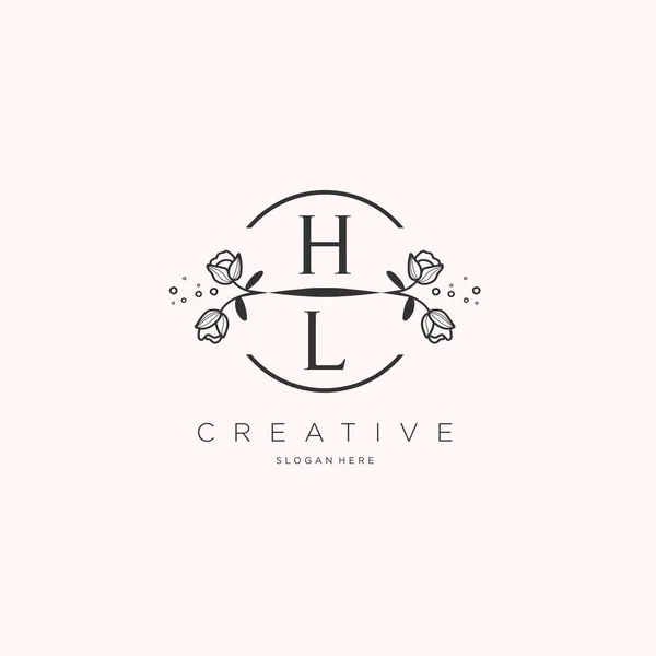 Hlテンプレートの花と初期ロゴ ビジネスのためのロゴ ファッション 化粧品 美しさ — ストックベクタ