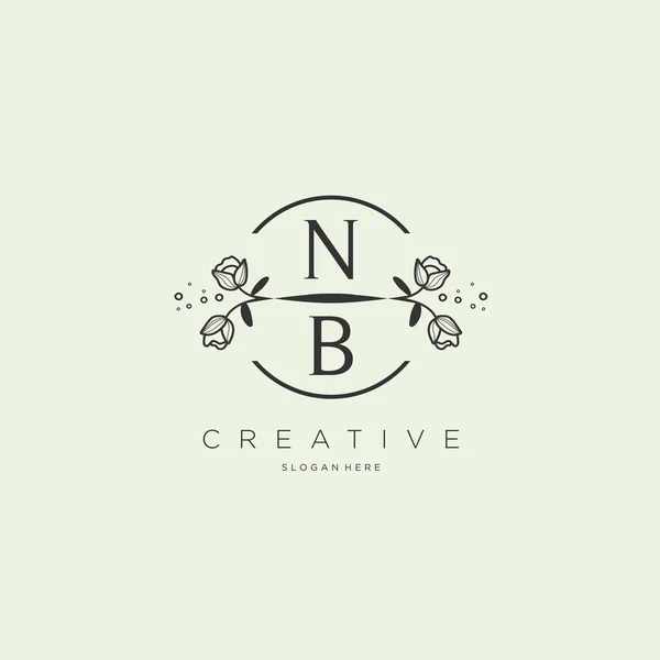 Initial Logo Template Flower Logo Business Fashion Косметика Beauty — стоковый вектор