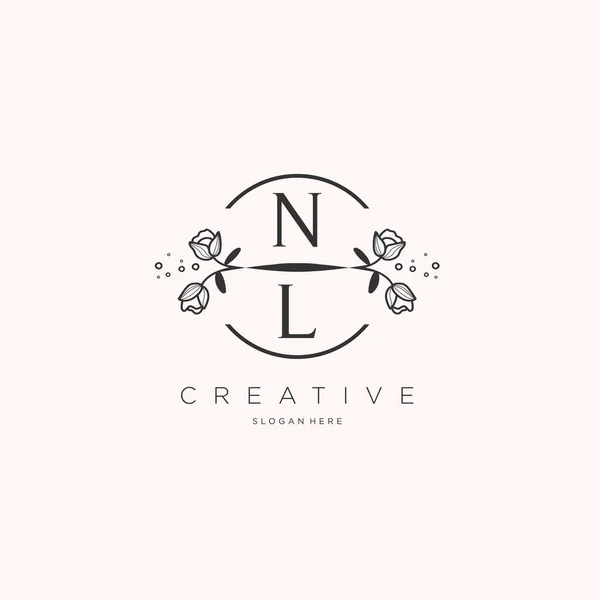 Początkowe Logo Kwiatem Szablonu Logo Dla Biznesu Mody Kosmetyków Piękna — Wektor stockowy