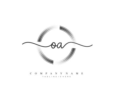 Oa İlk Mektup el yazısı logosu şablon vektörü, güzellik logosu, kozmetik, düğün, moda ve iş dünyası