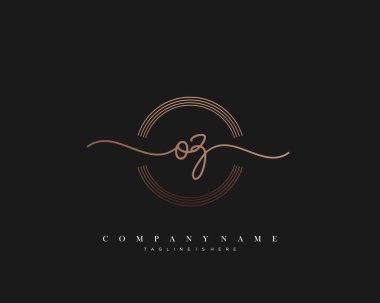 OZ İlk Mektup el yazısı logosu şablon vektörü, güzellik logosu, kozmetik, düğün, moda ve iş dünyası