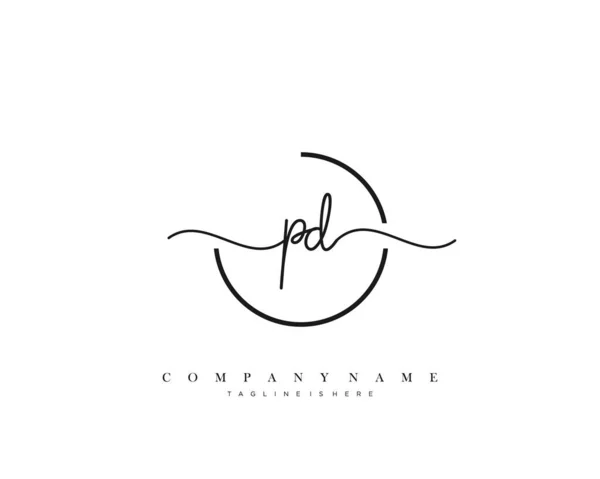 PD Initial Letter handwriting logo hand drawn template vector, logo for beauty, cosmetics, wedding, fashion and business