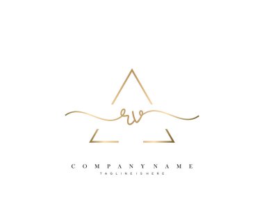 Karavan ilk el yazısı logo şablonu vektörü.