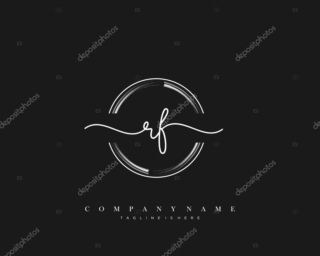RF Initial handwriting logo Template vector.