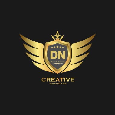 Soyut harf kalkan logo tasarım şablonu. Premium nominal monogram iş işareti.