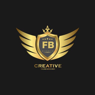 Soyut harf kalkan logo tasarım şablonu. Premium nominal monogram iş işareti.