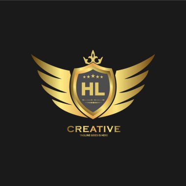 Soyut harf kalkan logo tasarım şablonu. Premium nominal monogram iş işareti.