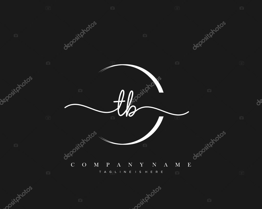 TB Initial Letter handwriting logo hand drawn template vector, logo for beauty, cosmetics, wedding, fashion and business, and other