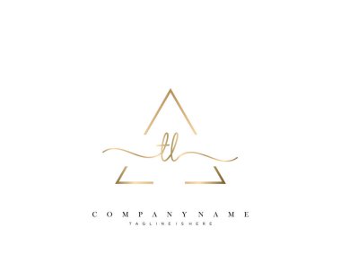 TL İlk Mektup el yazısı logosu şablon vektörü, güzellik logosu, kozmetik, düğün, moda ve diğer şeyler.