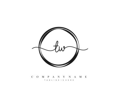 TW İlk Mektup el yazısı logosu şablon vektörü, güzellik logosu, kozmetik, düğün, moda ve diğer şeyler.