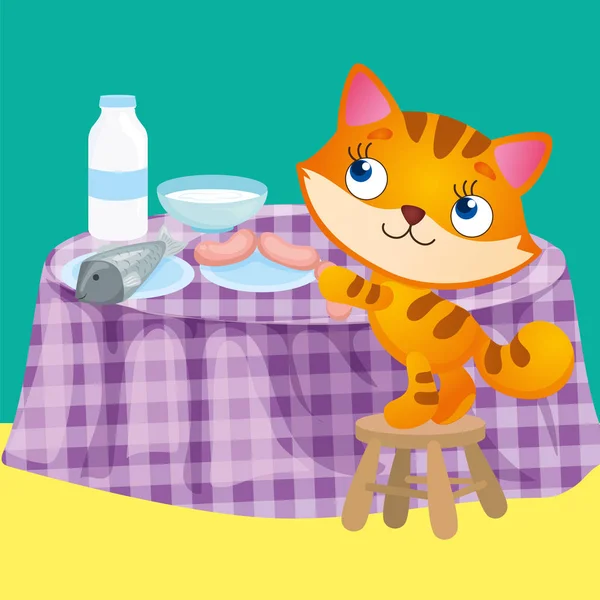 CatTakes Saucisse de table — Image vectorielle