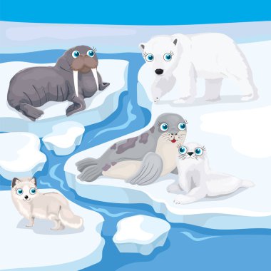 Sevimli çizgi Kuzey hayvanlar