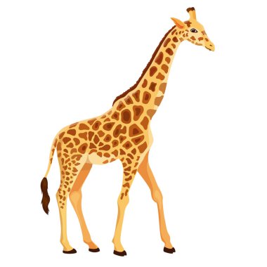 İzole ayakta vektör zürafa