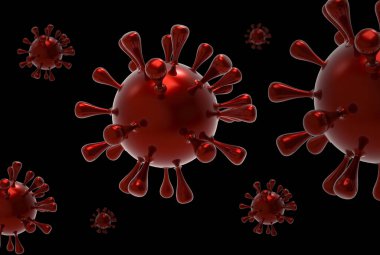 Coronavirus 2019-nCoV. Coronavirus beyaz arka planda izole edildi. Çin patojen solunum yolu enfeksiyonu. 3d oluşturma