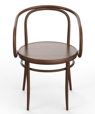 Beyaz arka planda modern ahşap sandalye. 3d hazırlayıcı