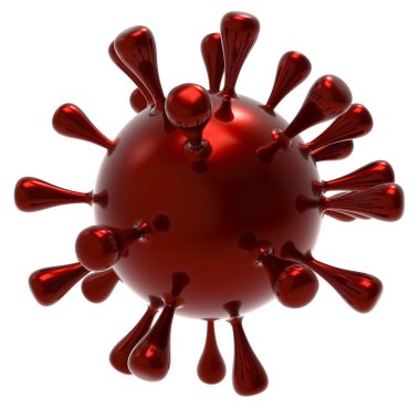 Coronavirus Covid-19 3D görüntüleme. Coronavirüs 'ün yapısını gösteren resimler
