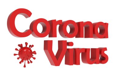 Beyaz arkaplandaki 3d Coronavirus metni. Çin patojen solunum yolu enfeksiyonu. 3d oluşturma