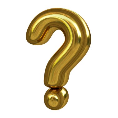 Soru işareti beyaz arkaplanda izole edildi