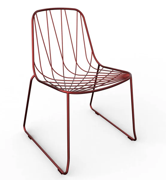 Modern Loft Metal Wire Chair White Background Render — Stock Photo, Image