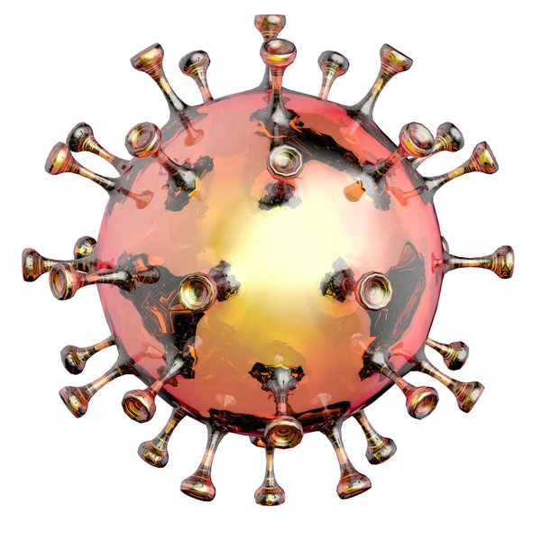 Şeffaf Coronavirus Covid-19 3D görüntüleme. Coronavirüs 'ün yapısını gösteren resimler