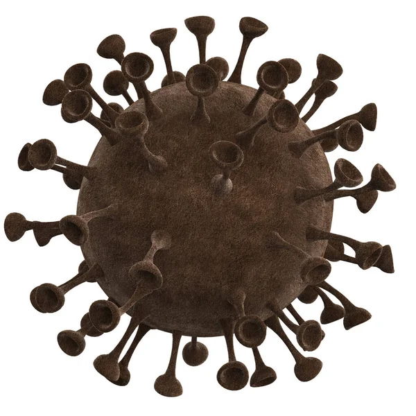 Kahverengi Coronavirus Covid Görüntüleme Coronavirüs Yapısını Gösteren Resimler — Stok fotoğraf