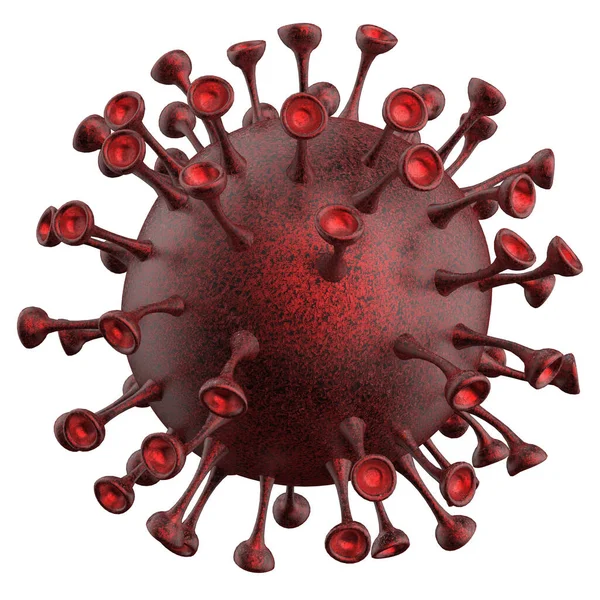 Kırmızı Coronavirus Covid Görüntüleme Coronavirüs Yapısını Gösteren Resimler — Stok fotoğraf