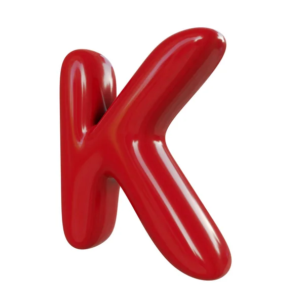 Glänsande Röd Bokstav Återgivning Ballong Teckensnitt Isolerad Vit Bakgrund — Stockfoto