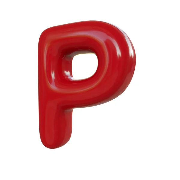 Γυαλιστερό Κόκκινο Γράμμα Καθιστούν Γραμματοσειρά Μπαλόνι Απομονώνονται Λευκό Φόντο — Φωτογραφία Αρχείου