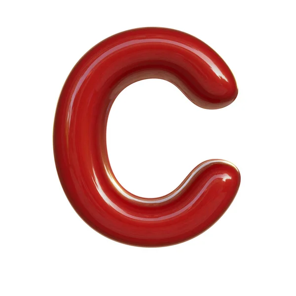 Letra Pintura Roja Brillante Representación Fuente Burbuja Aislada Sobre Fondo —  Fotos de Stock