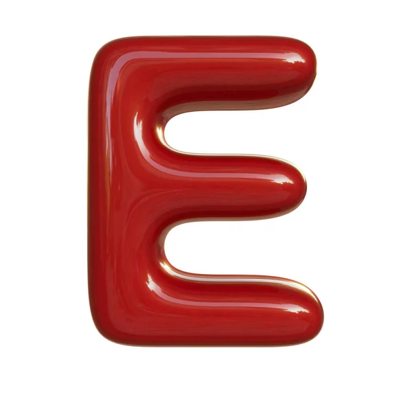 Letra Pintura Roja Brillante Representación Fuente Burbuja Aislada Sobre Fondo — Foto de Stock