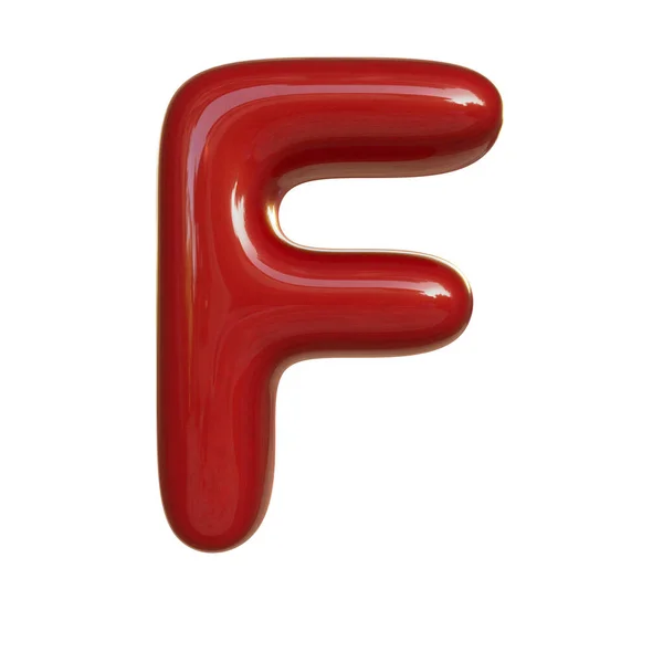 Glanzende Rode Verf Letter Weergave Van Bel Lettertype Geïsoleerd Witte — Stockfoto
