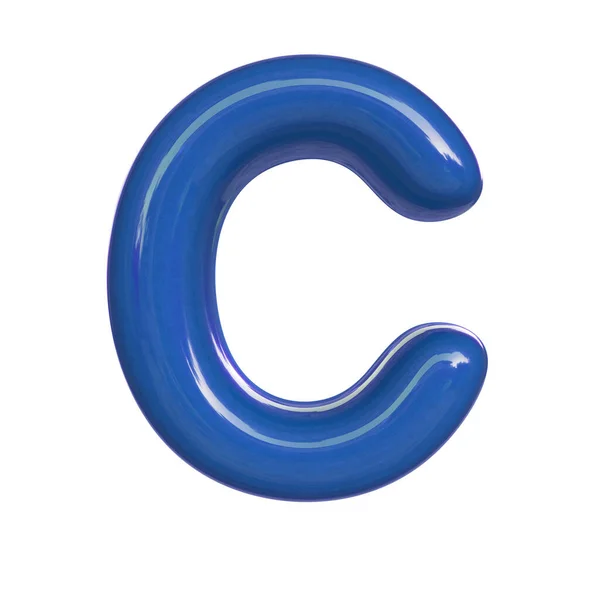 Letra Pintura Azul Brillante Representación Fuente Burbuja Aislada Sobre Fondo —  Fotos de Stock