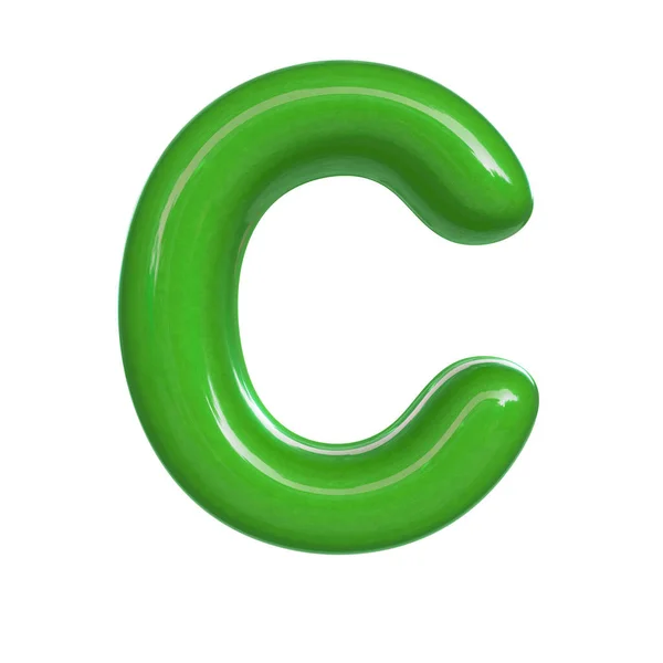 Parlak Yeşil Renkli Harfi Kabarcık Yazı Tipinin Görüntüsü Beyaz Arkaplanda — Stok fotoğraf