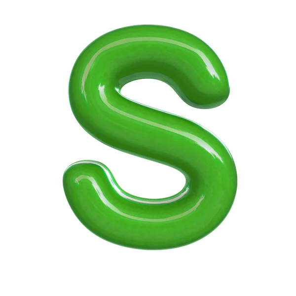 Letra Pintura Verde Brillante Representación Fuente Burbuja Aislada Sobre Fondo — Foto de Stock