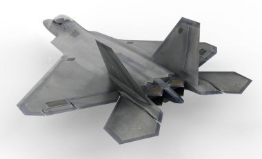Avcı uçakları beyaz arka planda izole edildi - 3D Render