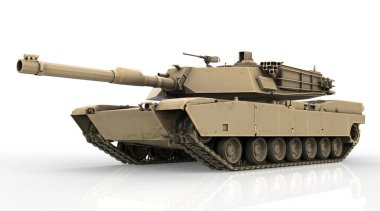 Military Tank isolated on white background  3d Render clipart