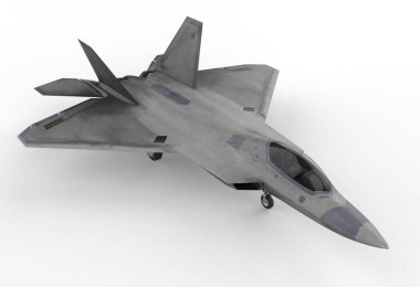 Avcı uçakları beyaz arka planda izole edildi - 3D Render