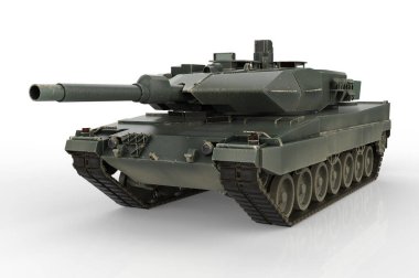 Askeri Tank beyaz arkaplanda izole edildi 3d Render